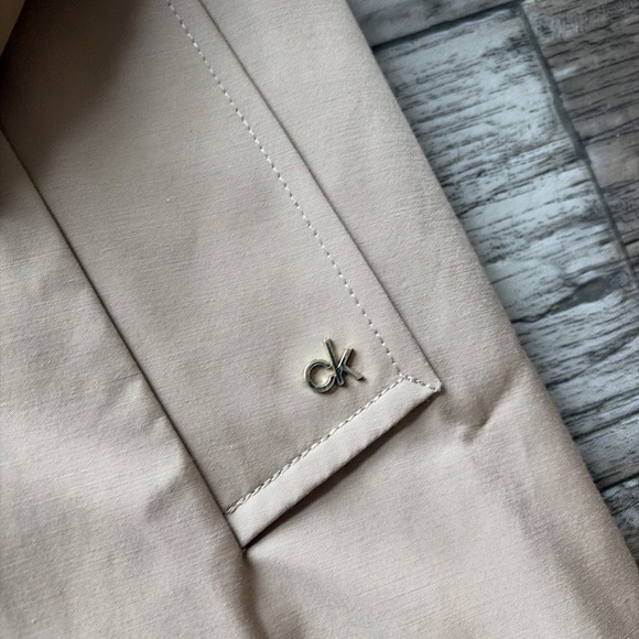 Calvin Klein Womens Khaki Trench Coat w Hood Tan Size Medium NWT classic jacket - Picture 5 of 9